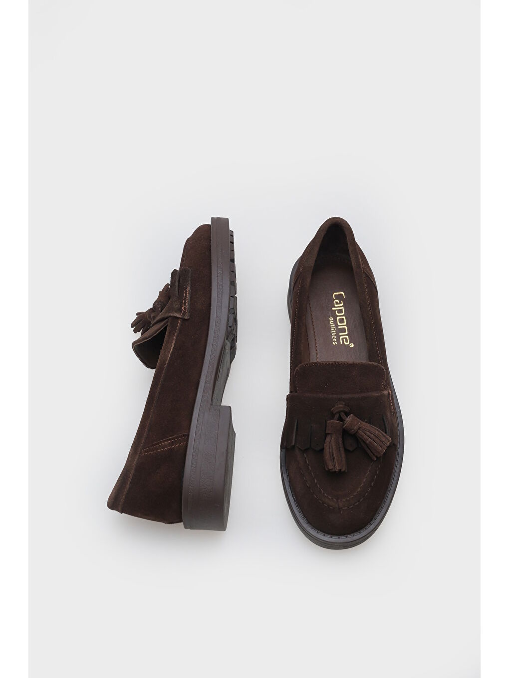 Kahverengi Tish Kadın Hakiki Süet Deri Loafer-4