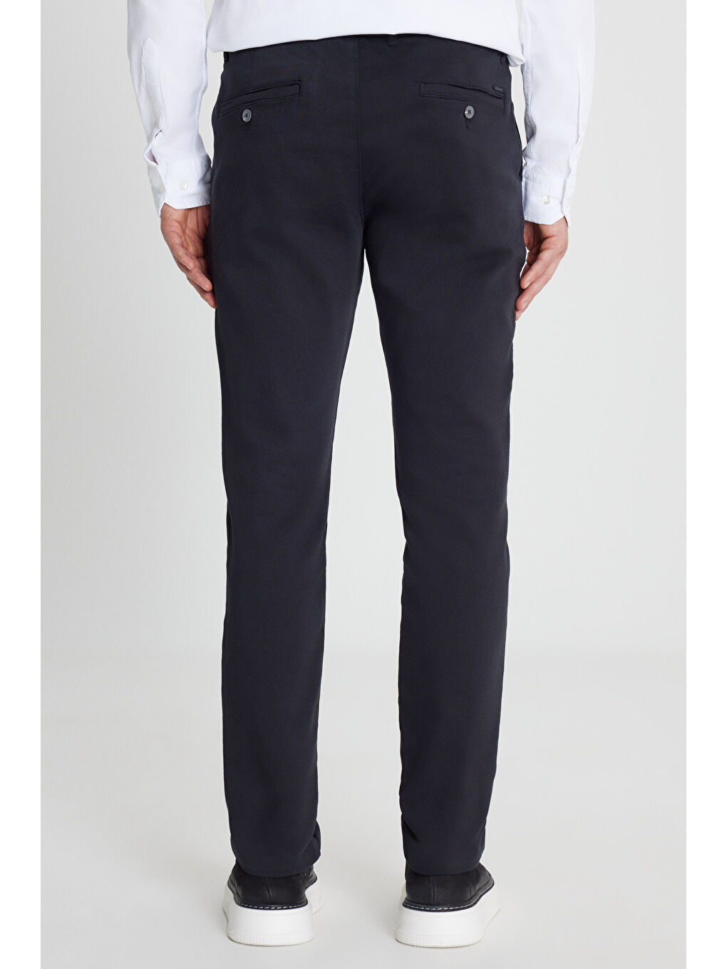 Erkek Siyah Pamuklu Slim Fit Dar Kesim Yan Cep Casual Pantolon-4