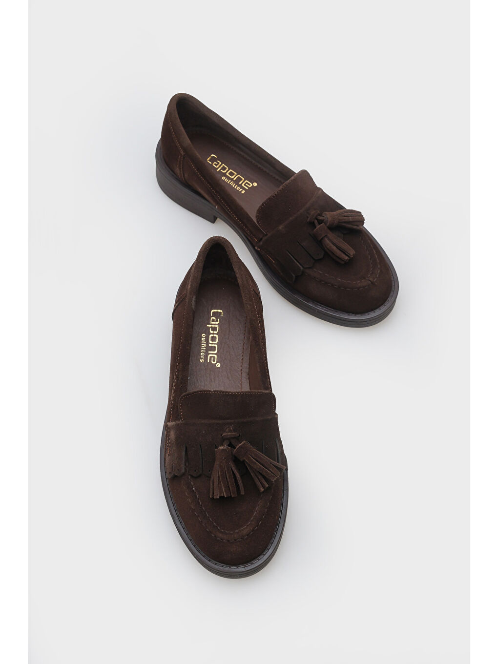 Kahverengi Tish Kadın Hakiki Süet Deri Loafer-5