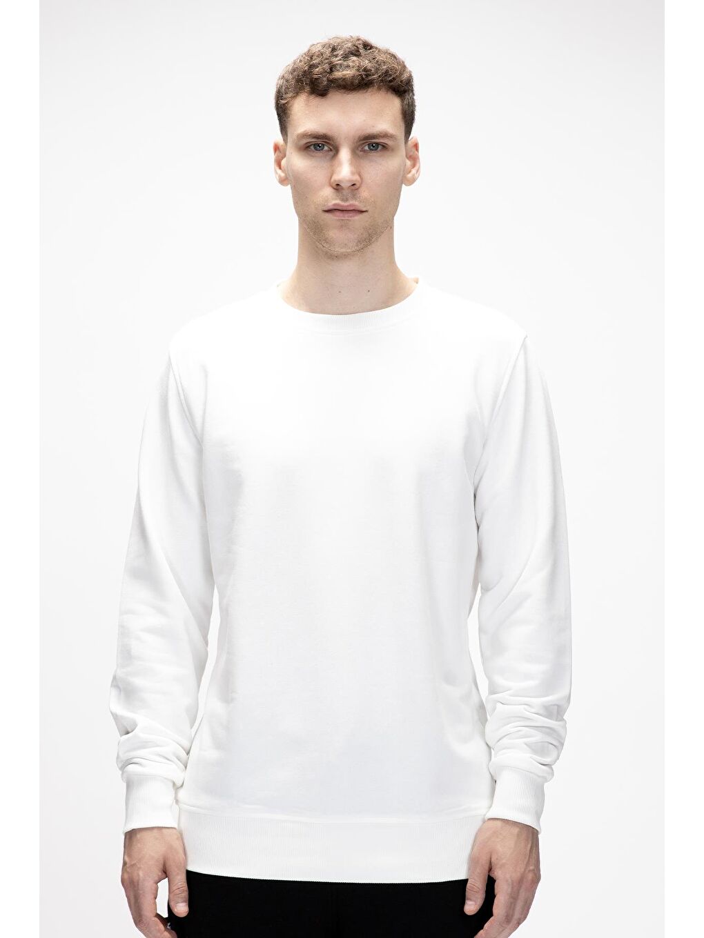 Corner King Size Beyaz Crewneck Erkek Sweatshirt