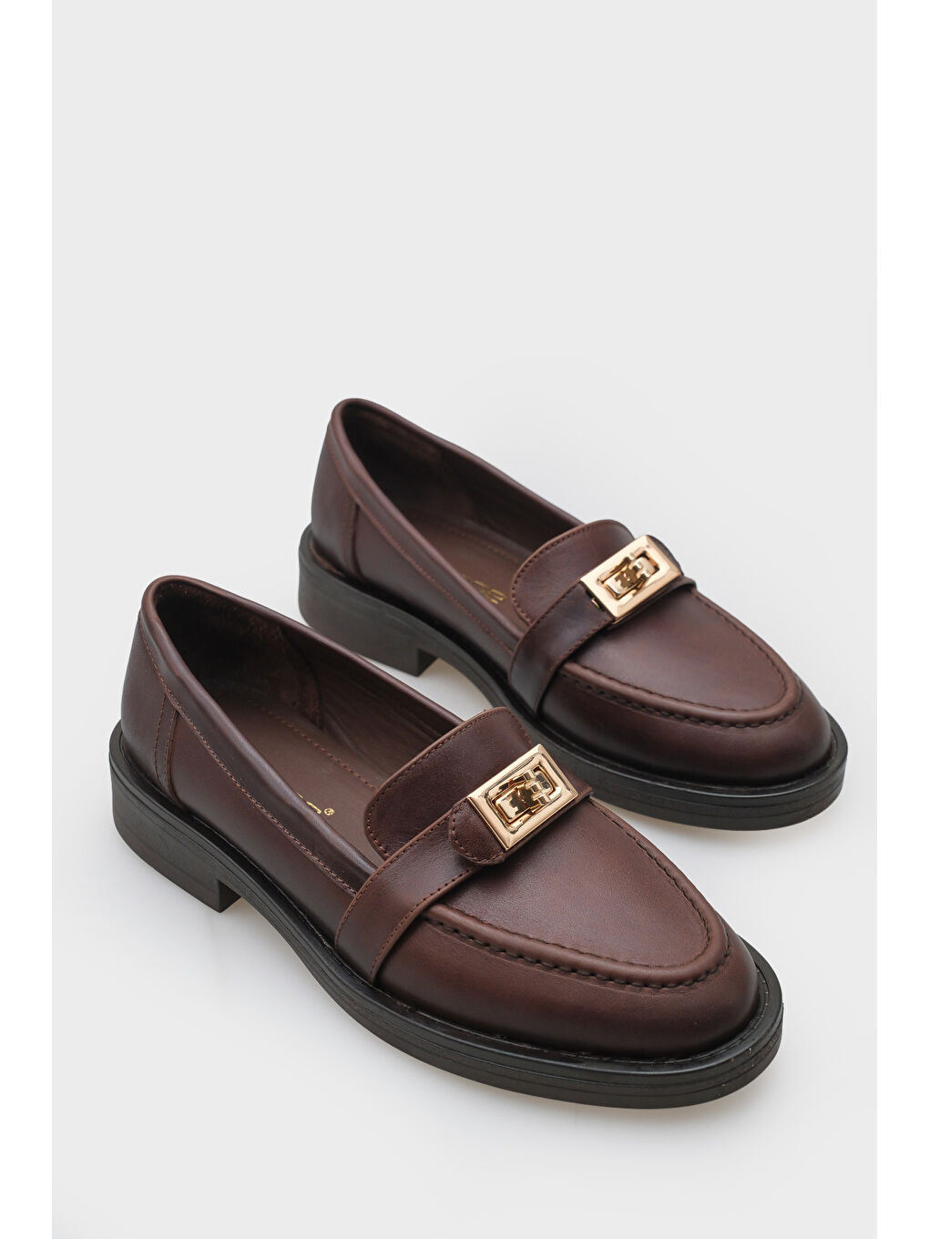 Kahverengi Wilow Kadın Hakiki Deri Loafer-1