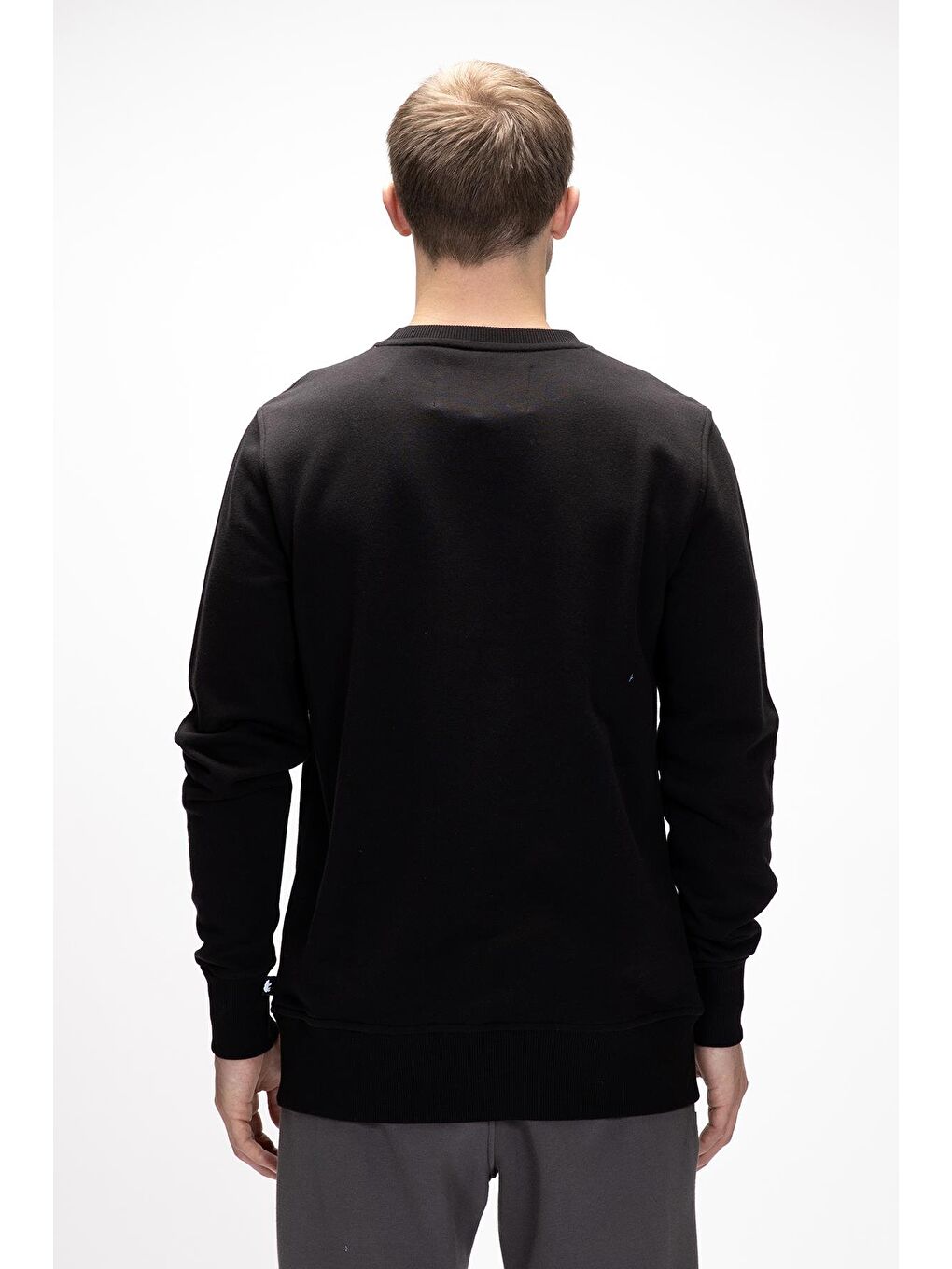 Siyah Corner King Size Si̇yah Crewneck Erkek Sweatshirt-2