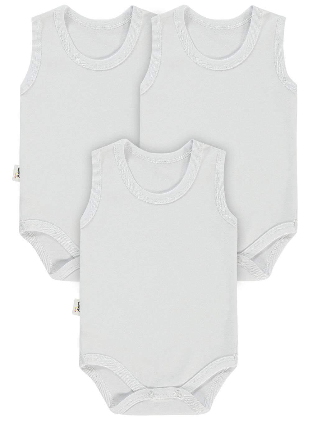 Baby Bebek 3'lü Çıtçıtlı Badi 6-9 Ay Beyaz