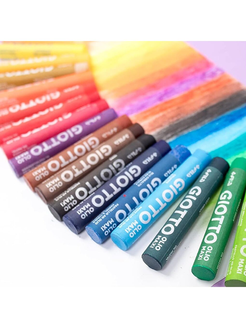 Olio Maxi Karton Kutu Yuvarlak Pastel Boya 12 Renk (F293400)-2