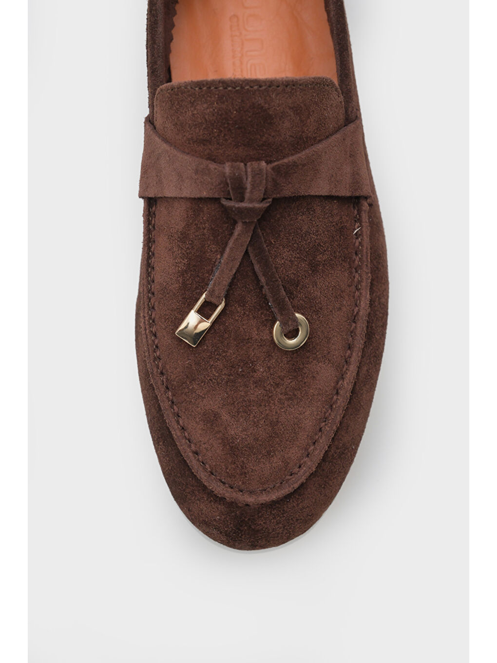 Kahverengi Vikki Hakiki Deri Kadın Loafer-2