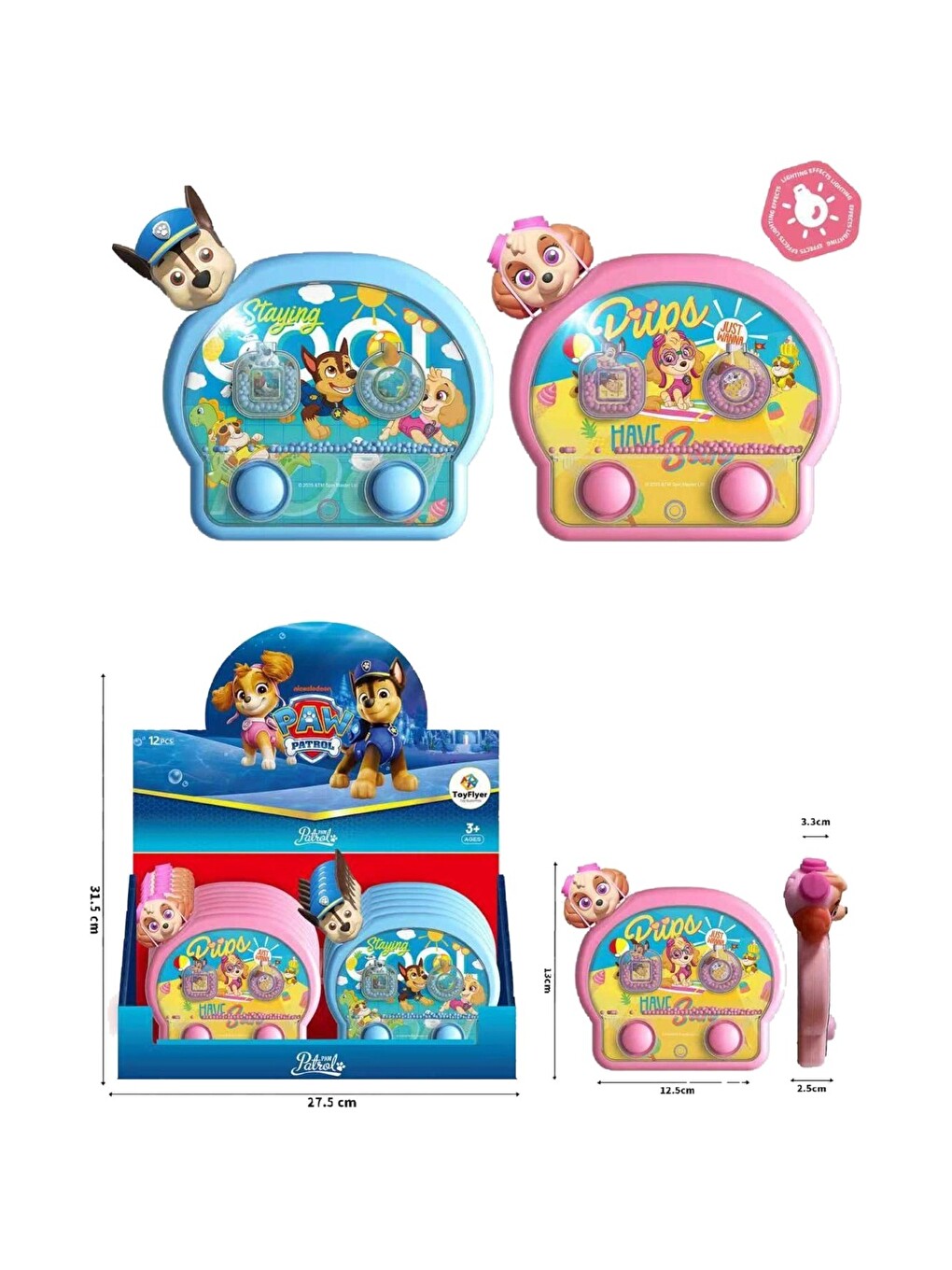 Işıklı Su Oyunu Paw Patrol Suda Halka Geçirme Nostaljik El Atarisi Pilsiz Su İle Çalışan 3+ Yaş Çocu