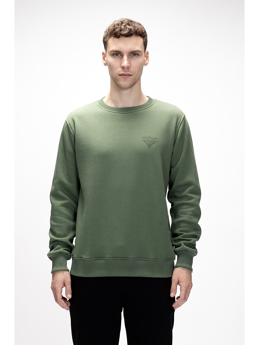 Yeşil Windy Soluk Yeşi̇l Crewneck Erkek Baskılı Sweatshirt