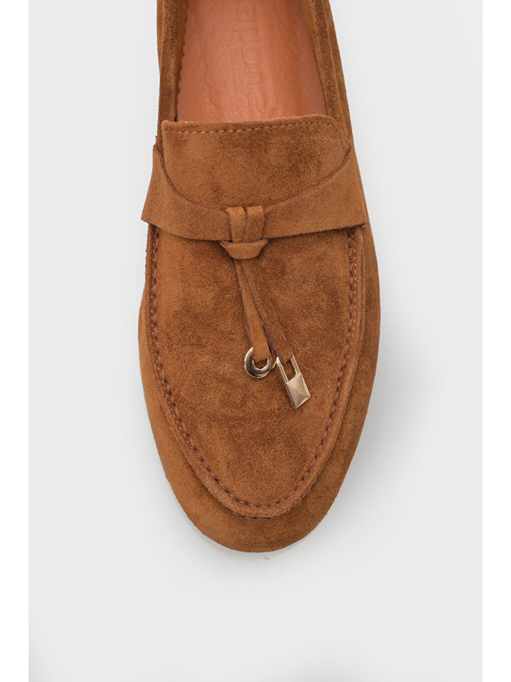 Kahverengi Vikki Hakiki Deri Kadın Loafer-2