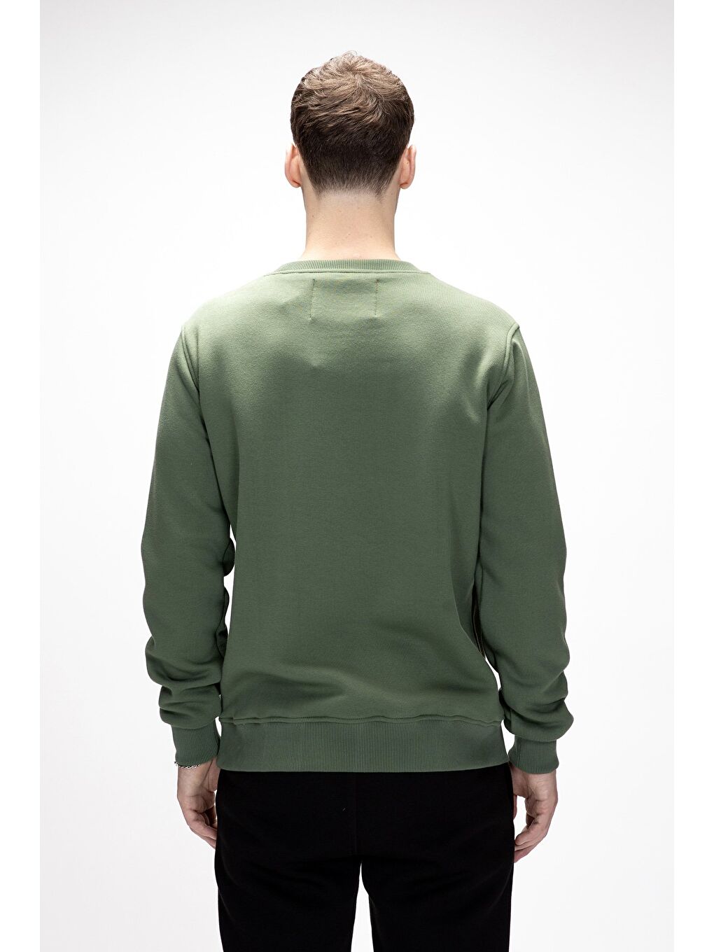 Yeşil Windy Soluk Yeşi̇l Crewneck Erkek Baskılı Sweatshirt-2