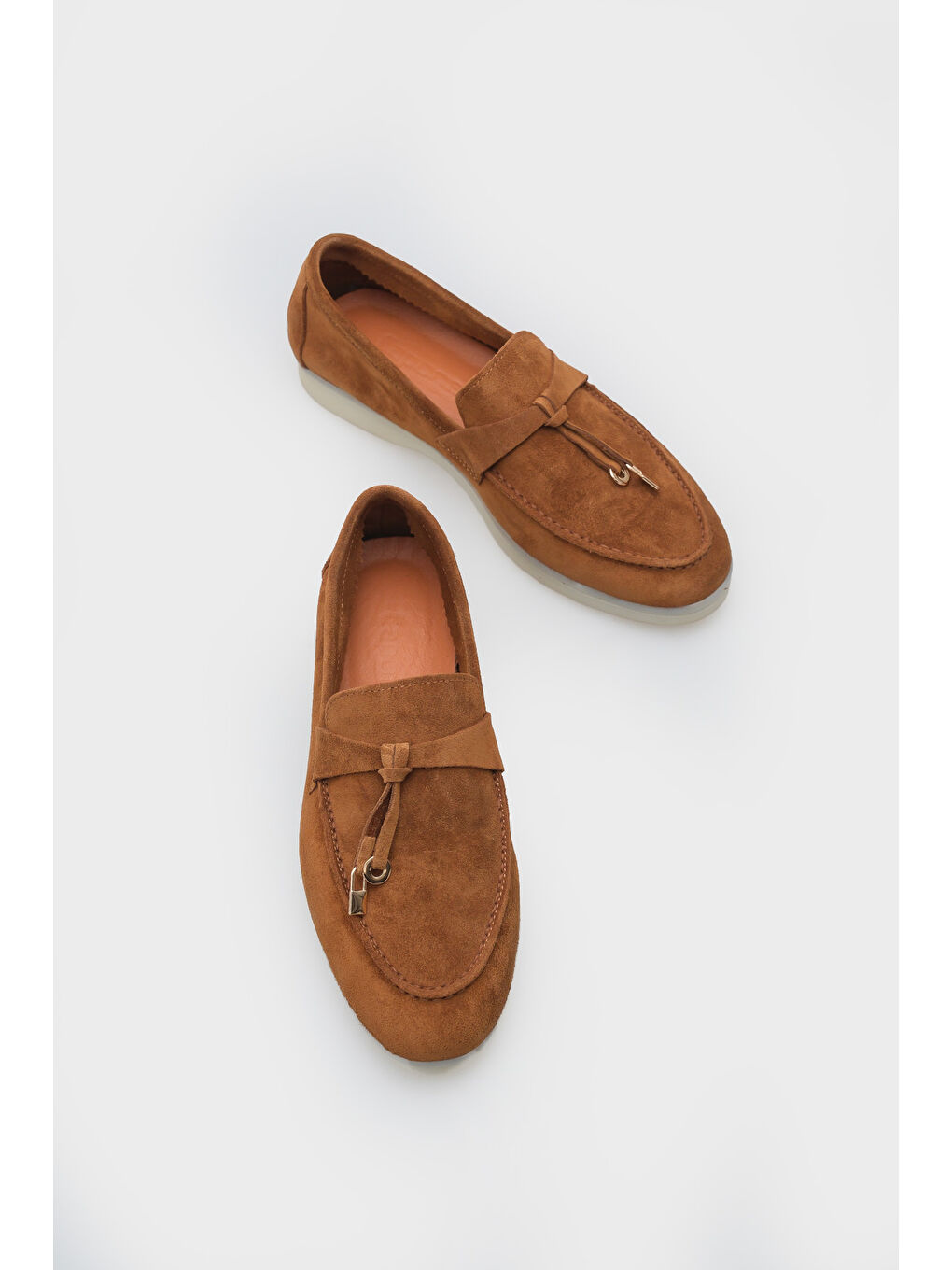 Kahverengi Vikki Hakiki Deri Kadın Loafer-3