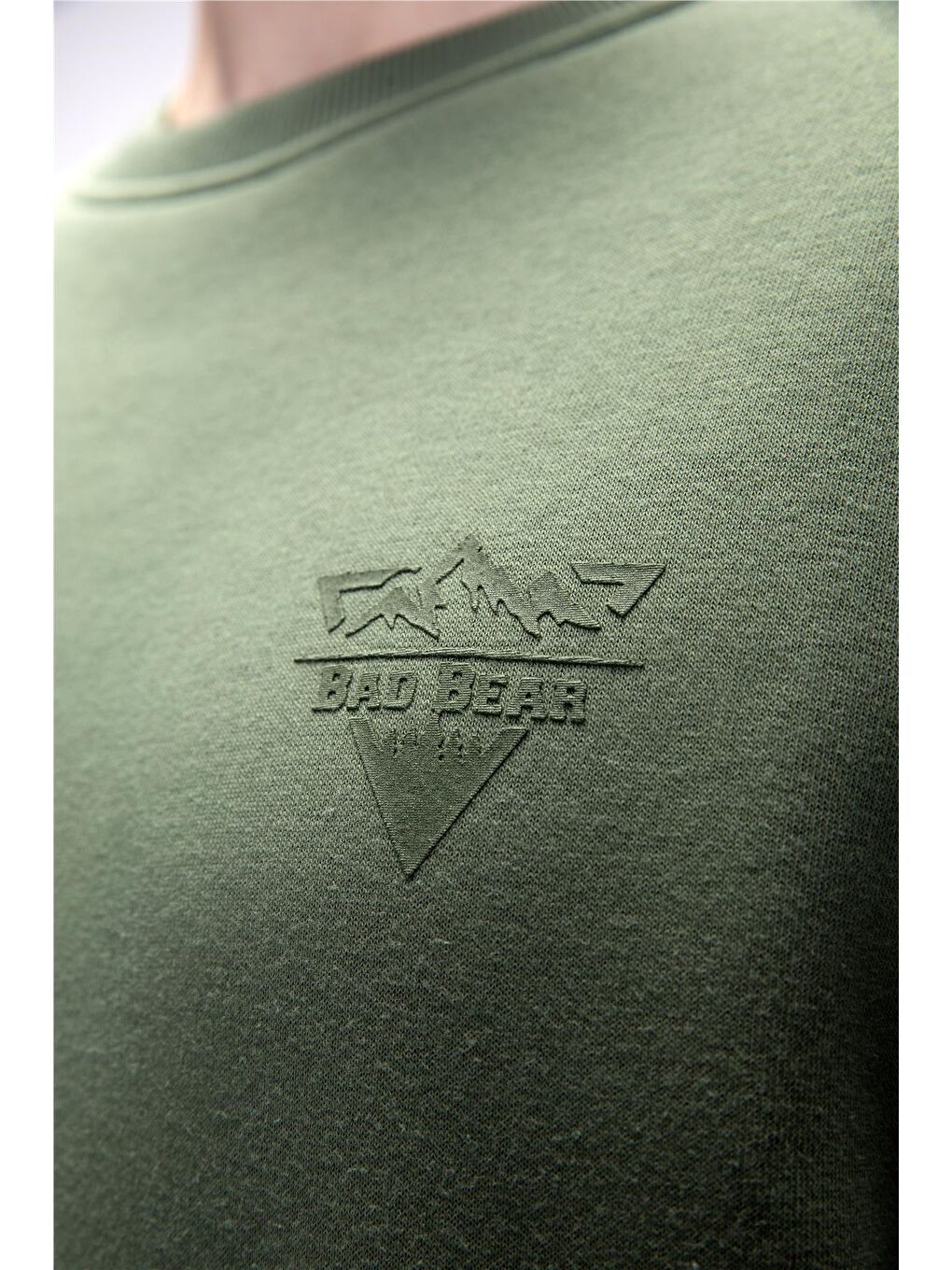 Yeşil Windy Soluk Yeşi̇l Crewneck Erkek Baskılı Sweatshirt-4