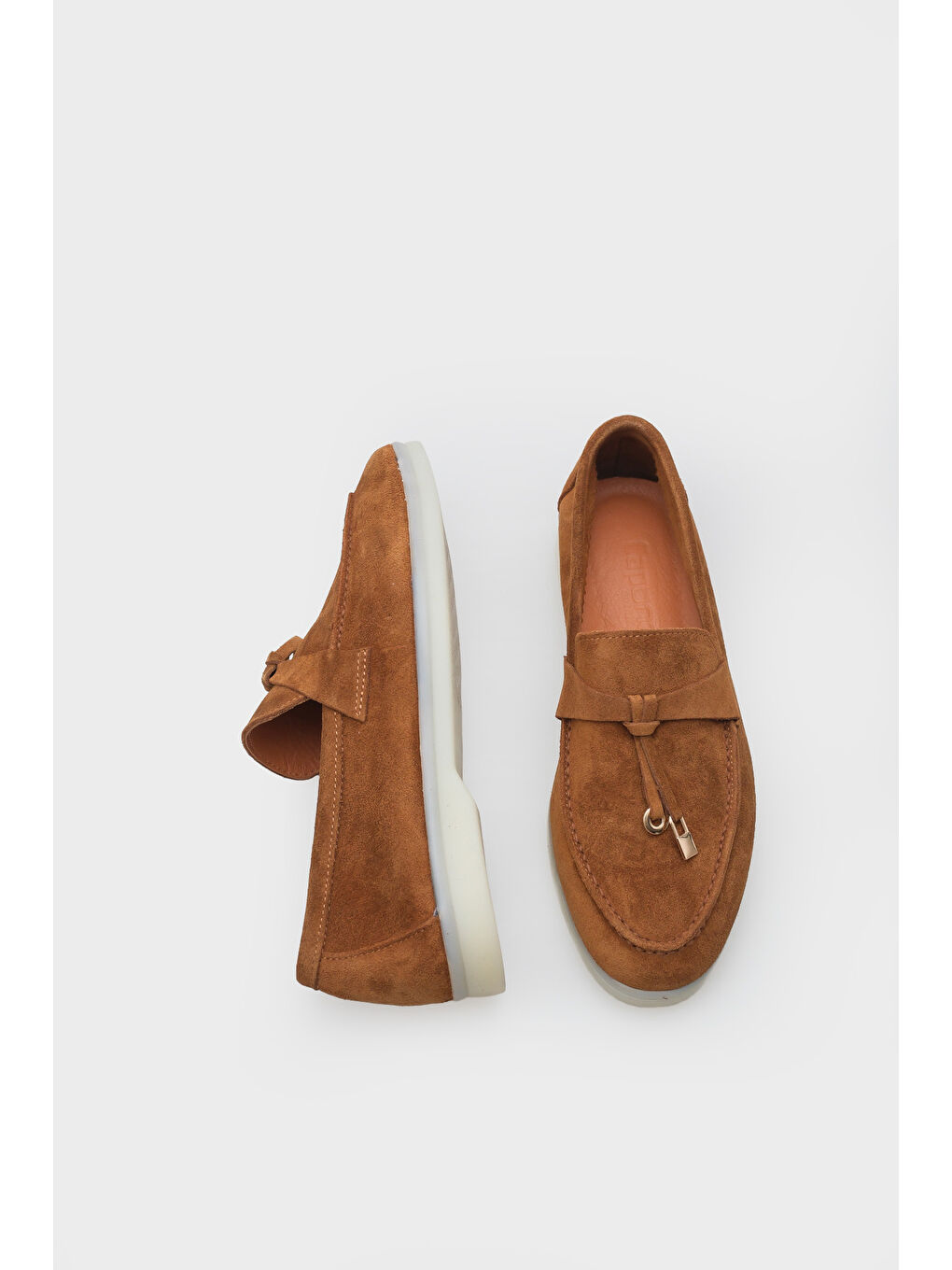 Kahverengi Vikki Hakiki Deri Kadın Loafer-5