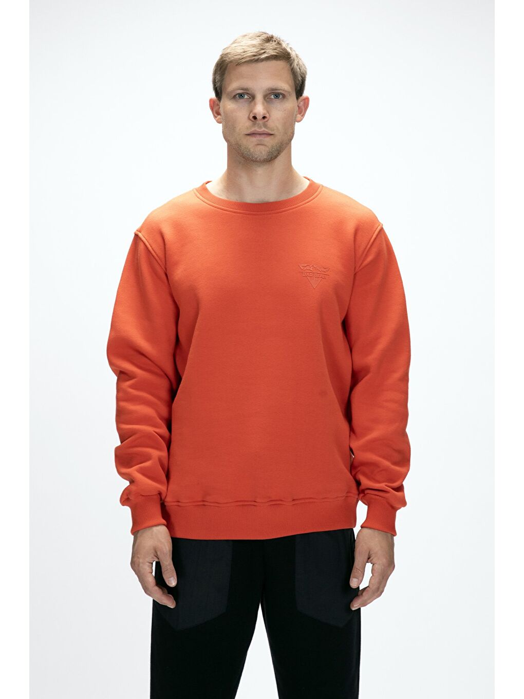 Kahverengi Windy Tarçın Crewneck Erkek Baskılı Sweatshirt