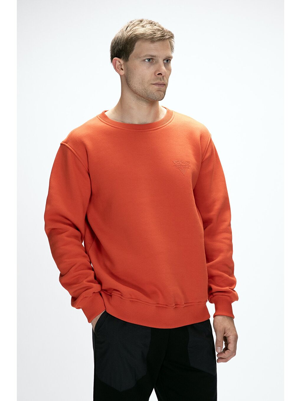 Kahverengi Windy Tarçın Crewneck Erkek Baskılı Sweatshirt-3