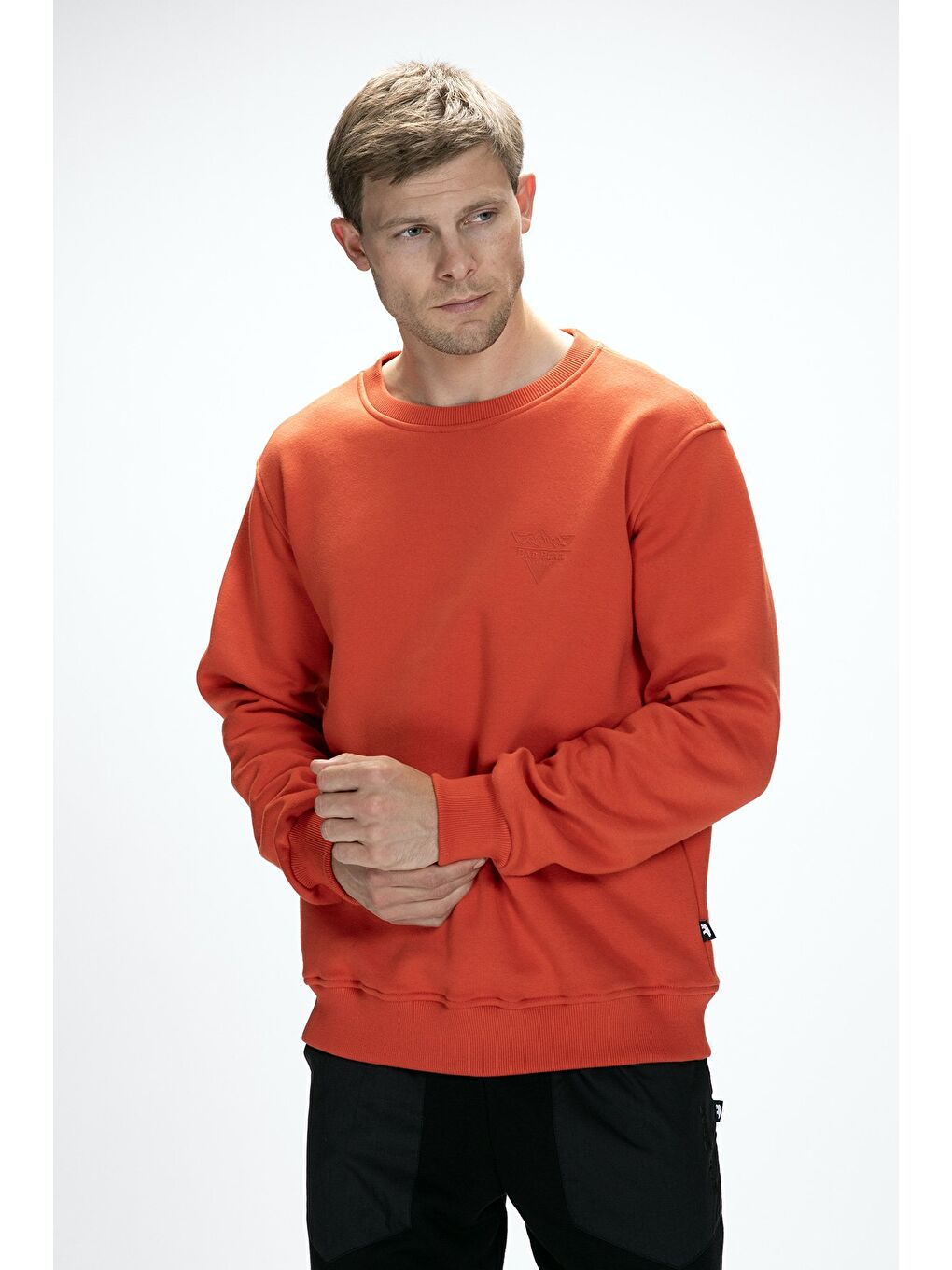 Kahverengi Windy Tarçın Crewneck Erkek Baskılı Sweatshirt-4