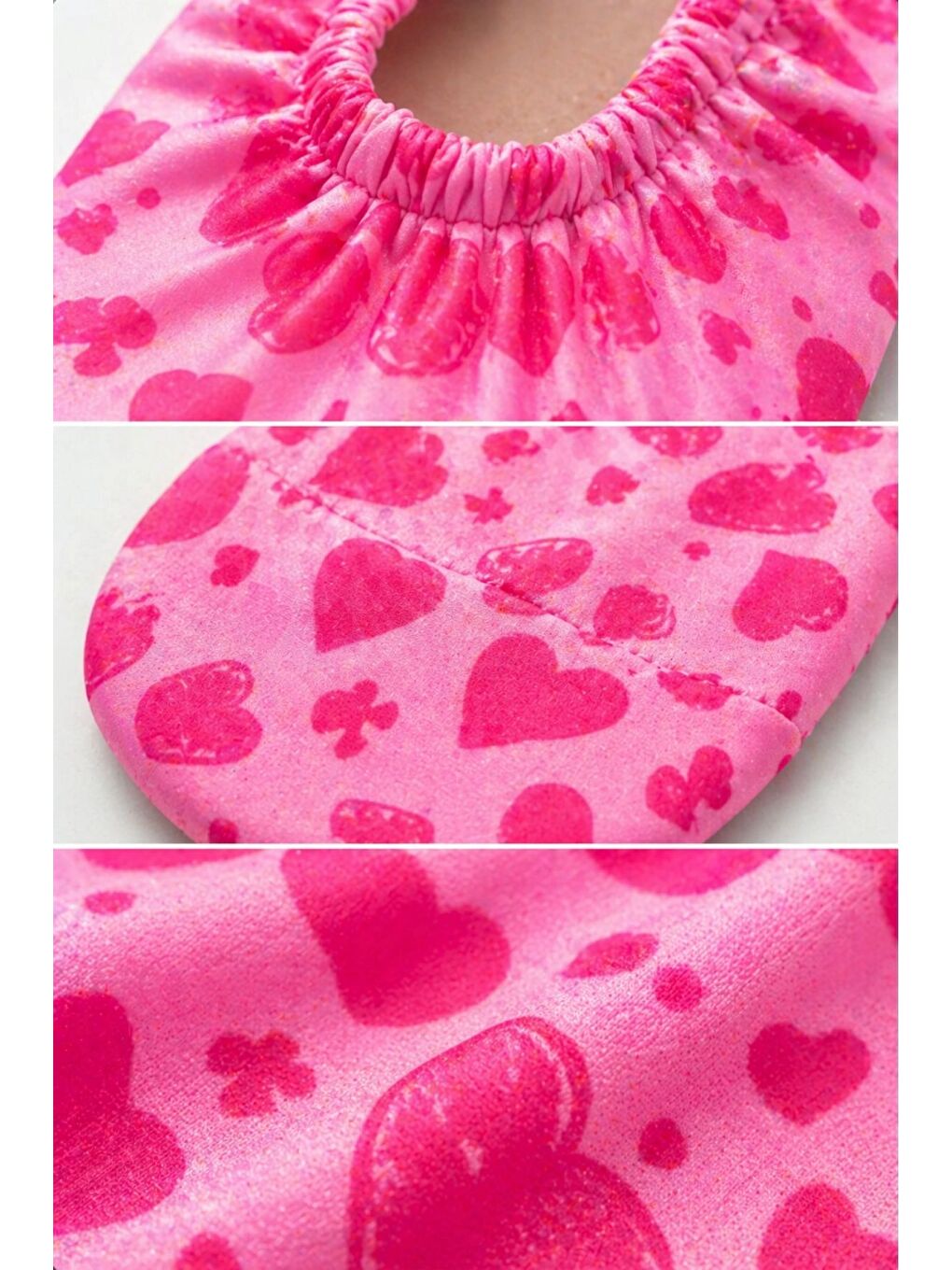 Fuşya Kalp Desenli Pembe Renk Kaymaz Taban Bebek - Çocuk Deniz Ayakkabısı-6