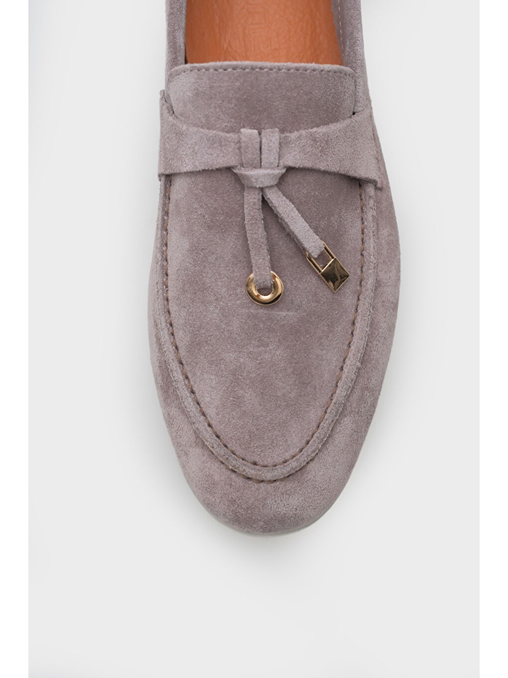 Bej Vikki Hakiki Deri Kadın Loafer-2