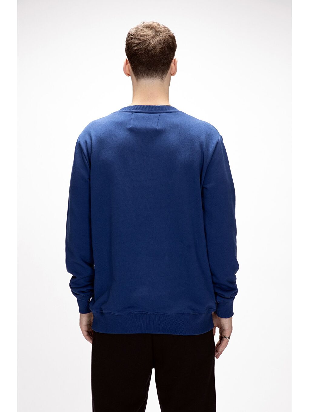 Inner Baskılı Parlament Mavisi Crewneck Erkek Sweatshirt-2