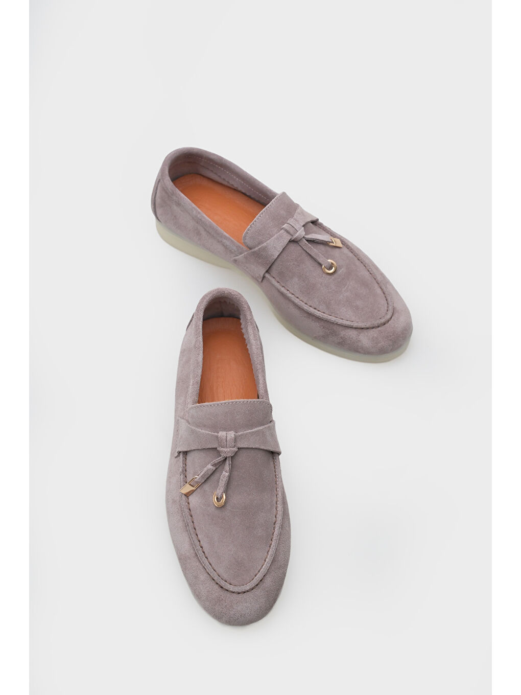 Bej Vikki Hakiki Deri Kadın Loafer-3