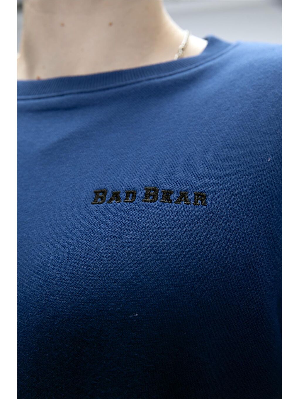 Inner Baskılı Parlament Mavisi Crewneck Erkek Sweatshirt-5