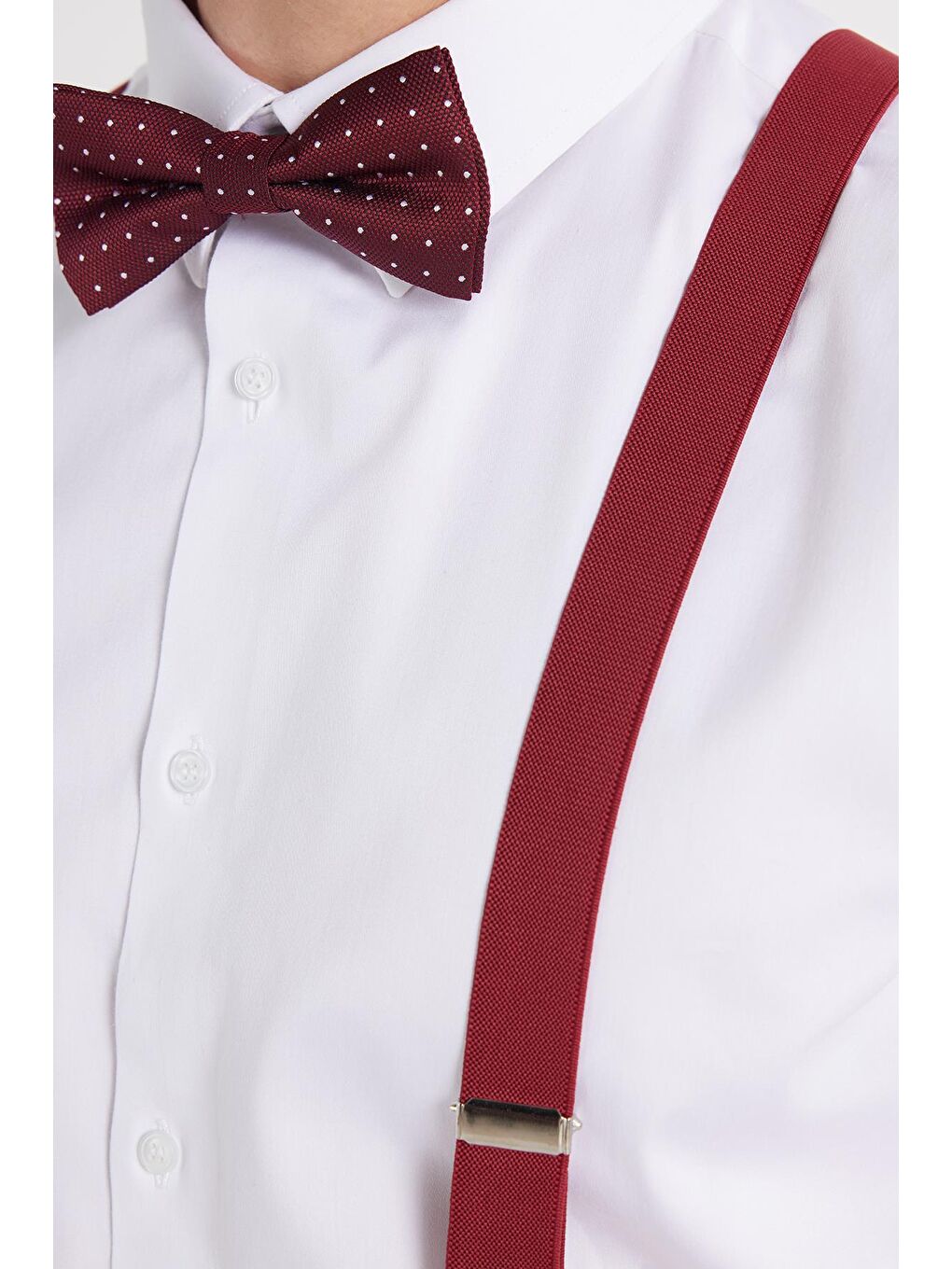 Erkek Slim Fit  Premium Elastanlı Pamuk Saten Beyaz Gömlek-2