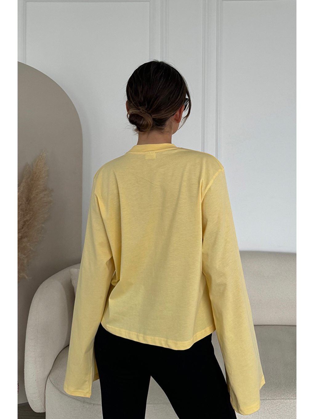 Geniş Kol Oversize 2'Li Paket T-Shirt 965 Lila/Sarı-9