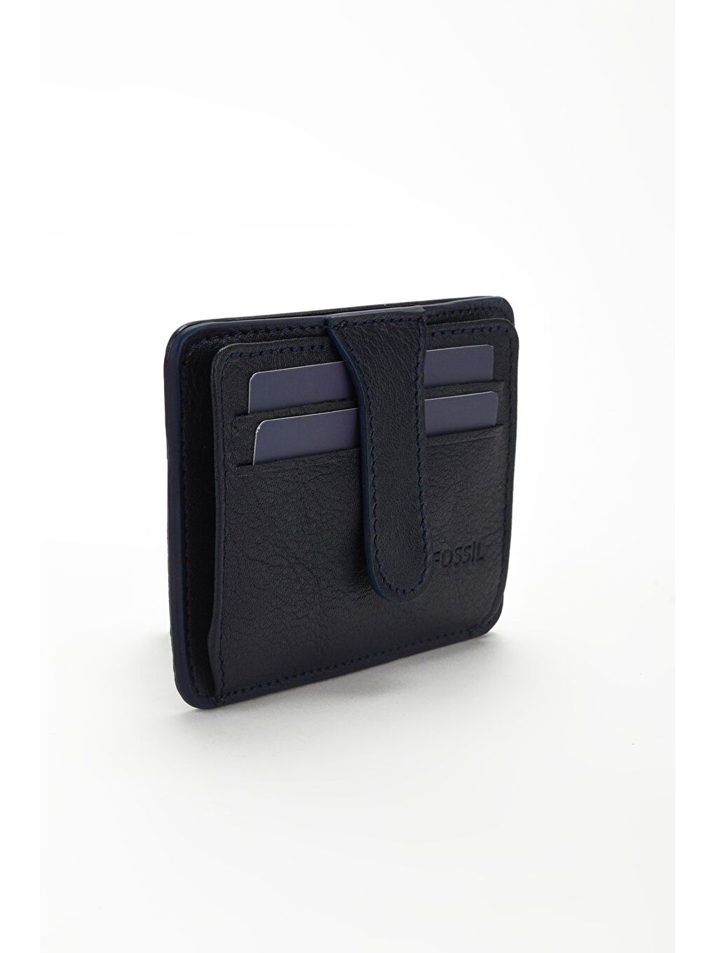 Lacivert Kutulu Hakiki Deri Çıtçıtlı Kartlık El Portföyü Cüzdan