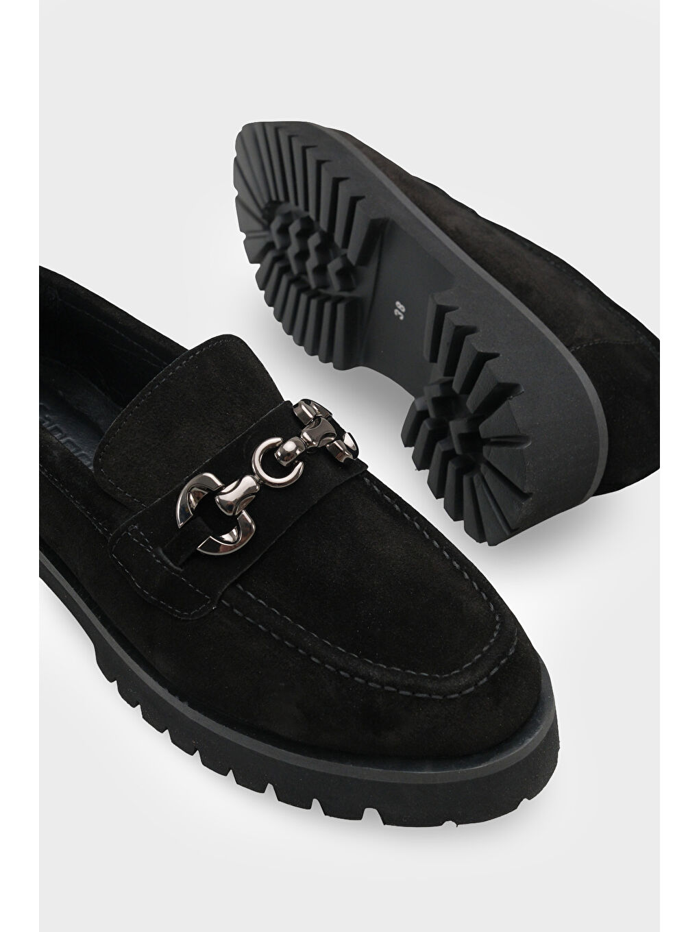 Siyah Cary Deri Kadın Loafer-3