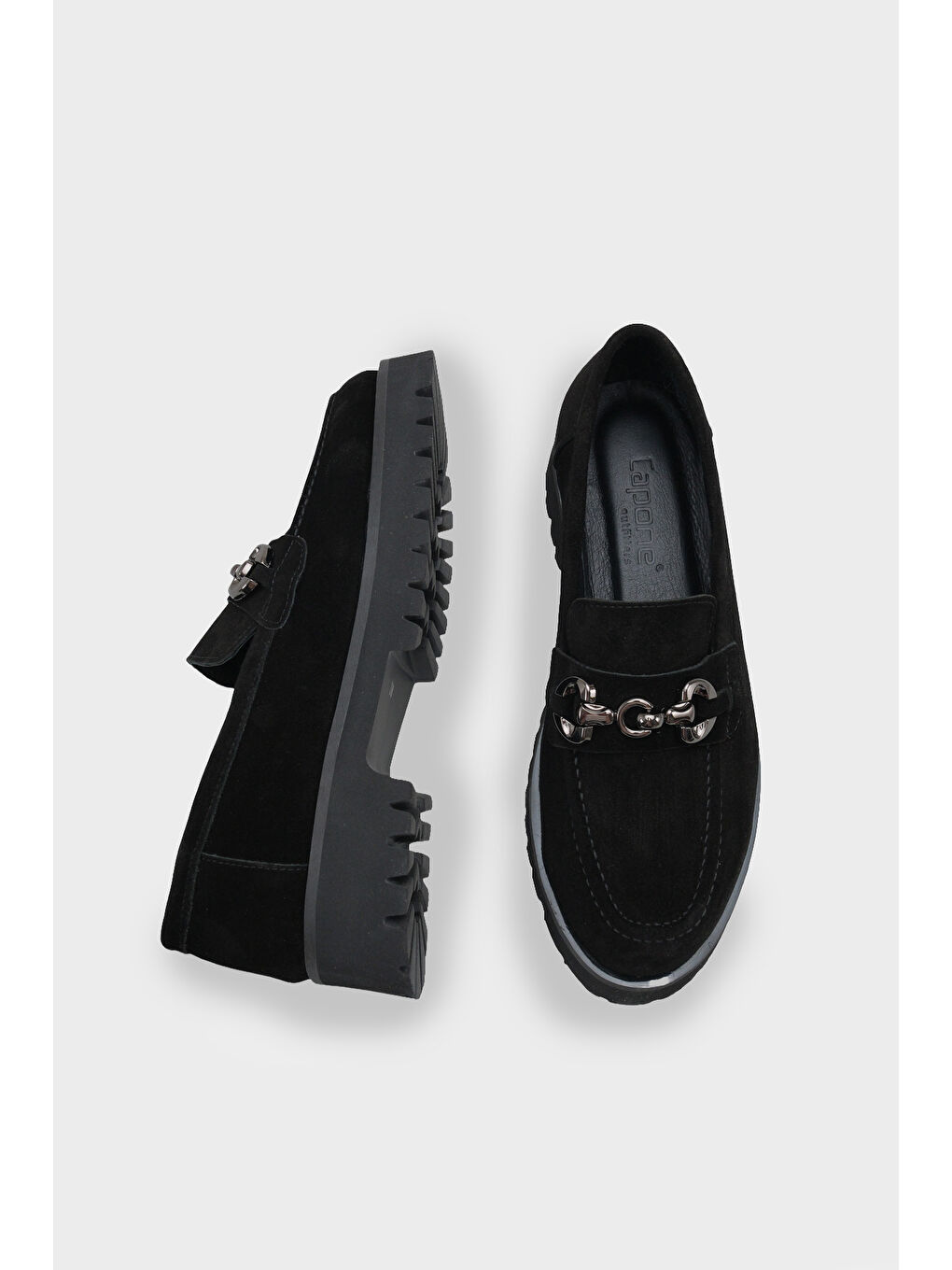 Siyah Cary Deri Kadın Loafer-4