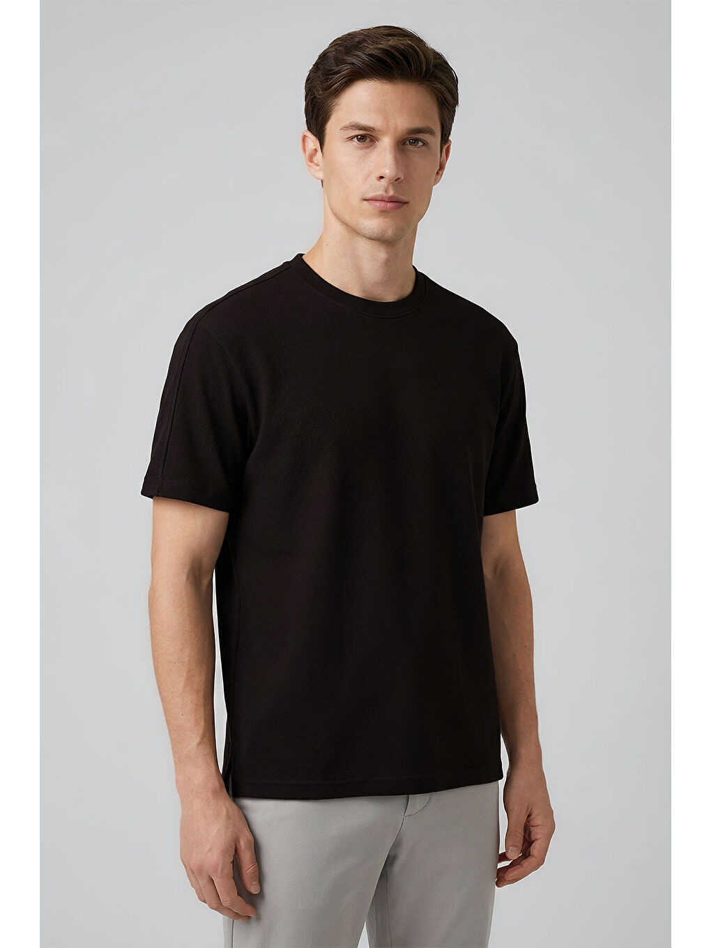 Rahat Form O Yaka 2li Paket Bej-Kahverengi Erkek T-Shirt - 88495-1