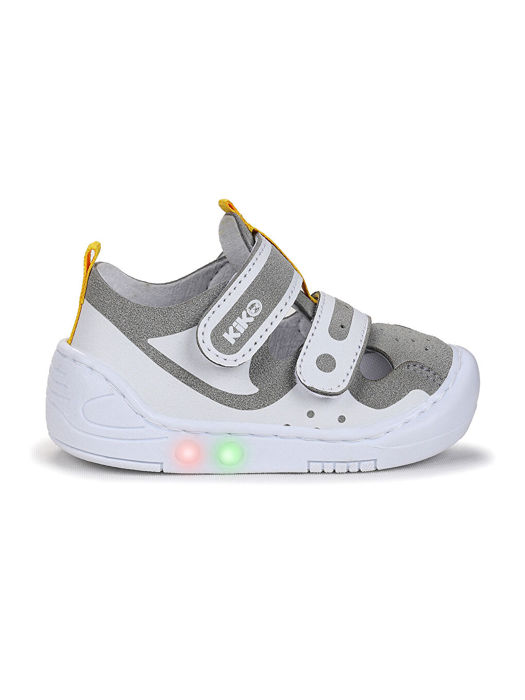 Gri Nera Cırtlı Işıklı Erkek Bebek Yürüyüş Spor Ayakkabı-2