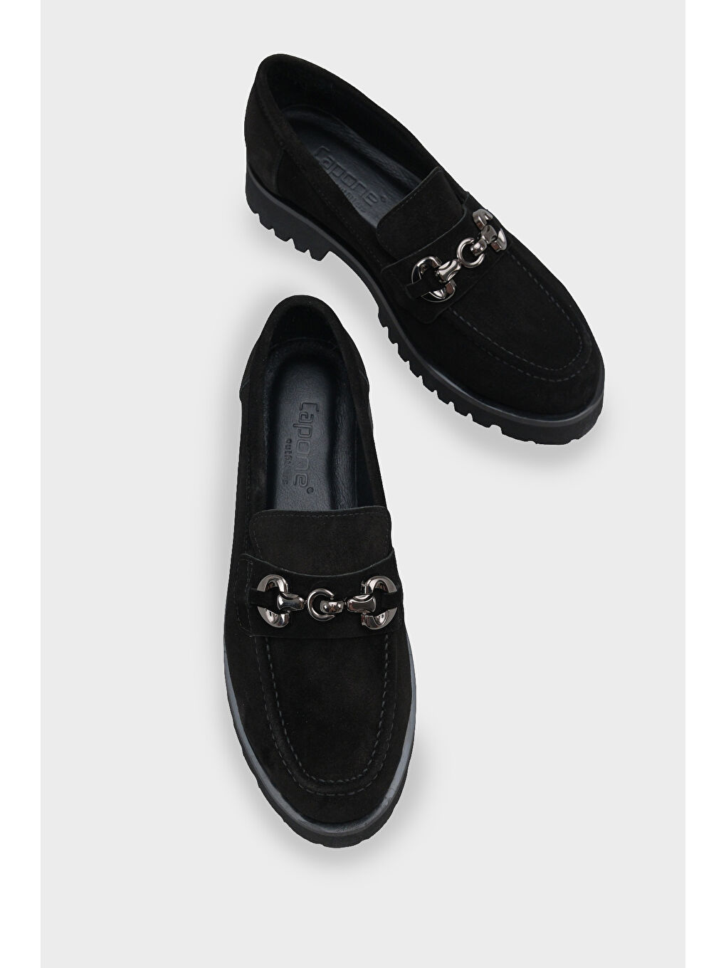 Siyah Cary Deri Kadın Loafer-5