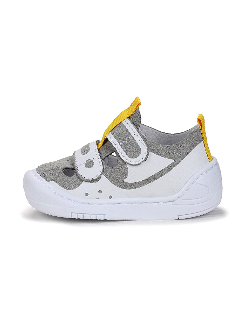 Gri Nera Cırtlı Işıklı Erkek Bebek Yürüyüş Spor Ayakkabı-3