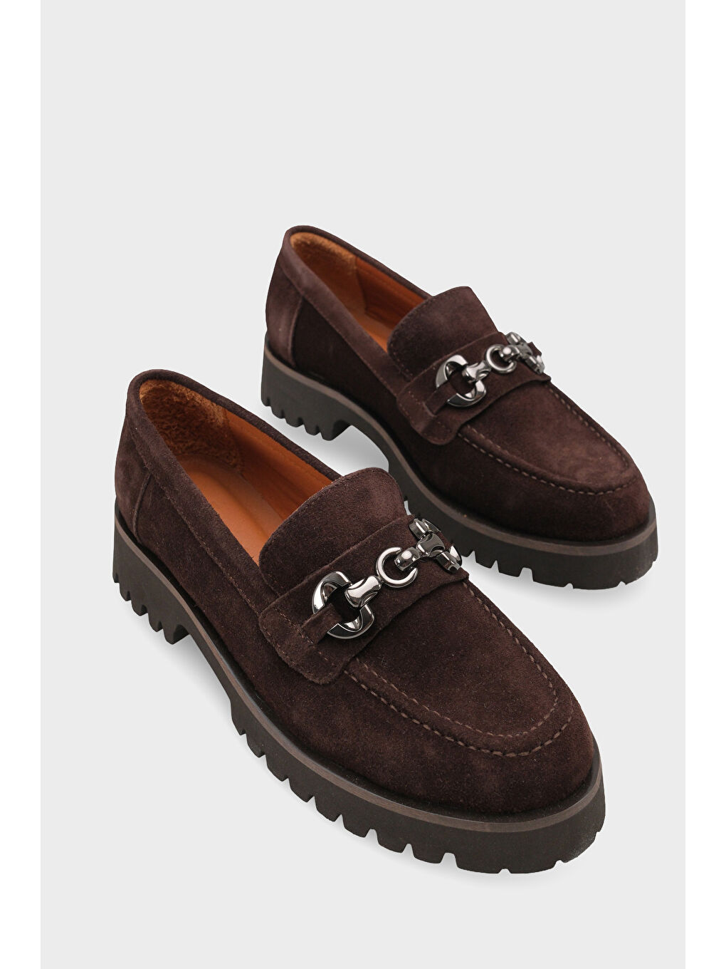 Kahverengi Cary Deri Kadın Loafer-1