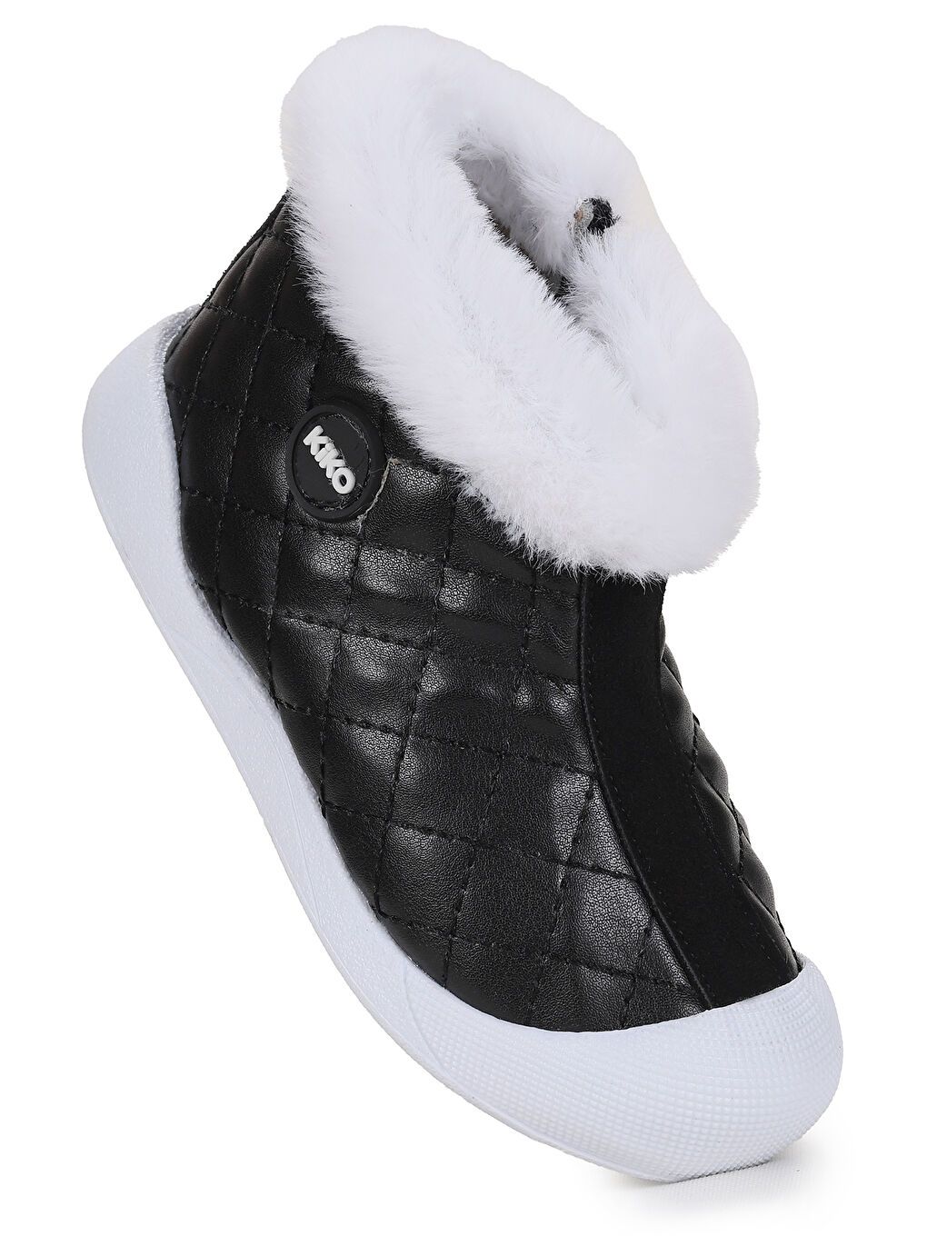 Siyah Biser Fermuarlı Termo Taban Kız Bebek Bot Ayakkabı