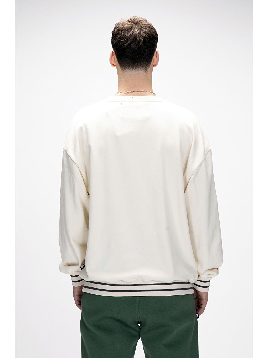 Beyaz Vecna Marshmallow Oversize Erkek Baskılı Sweatshirt-2