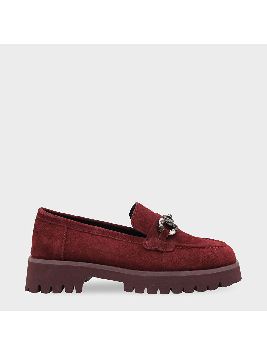 Bordo Cary Deri Kadın Loafer