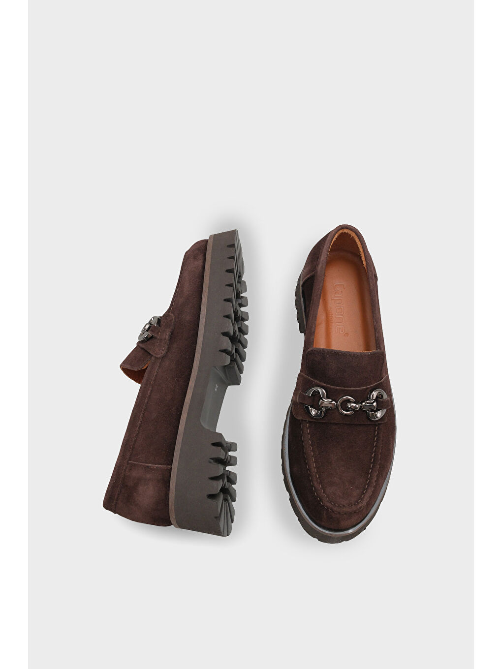 Kahverengi Cary Deri Kadın Loafer-4