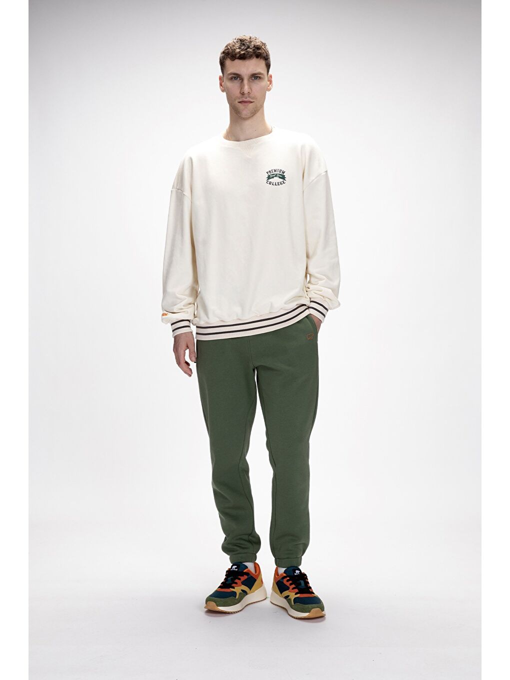 Beyaz Vecna Marshmallow Oversize Erkek Baskılı Sweatshirt-4