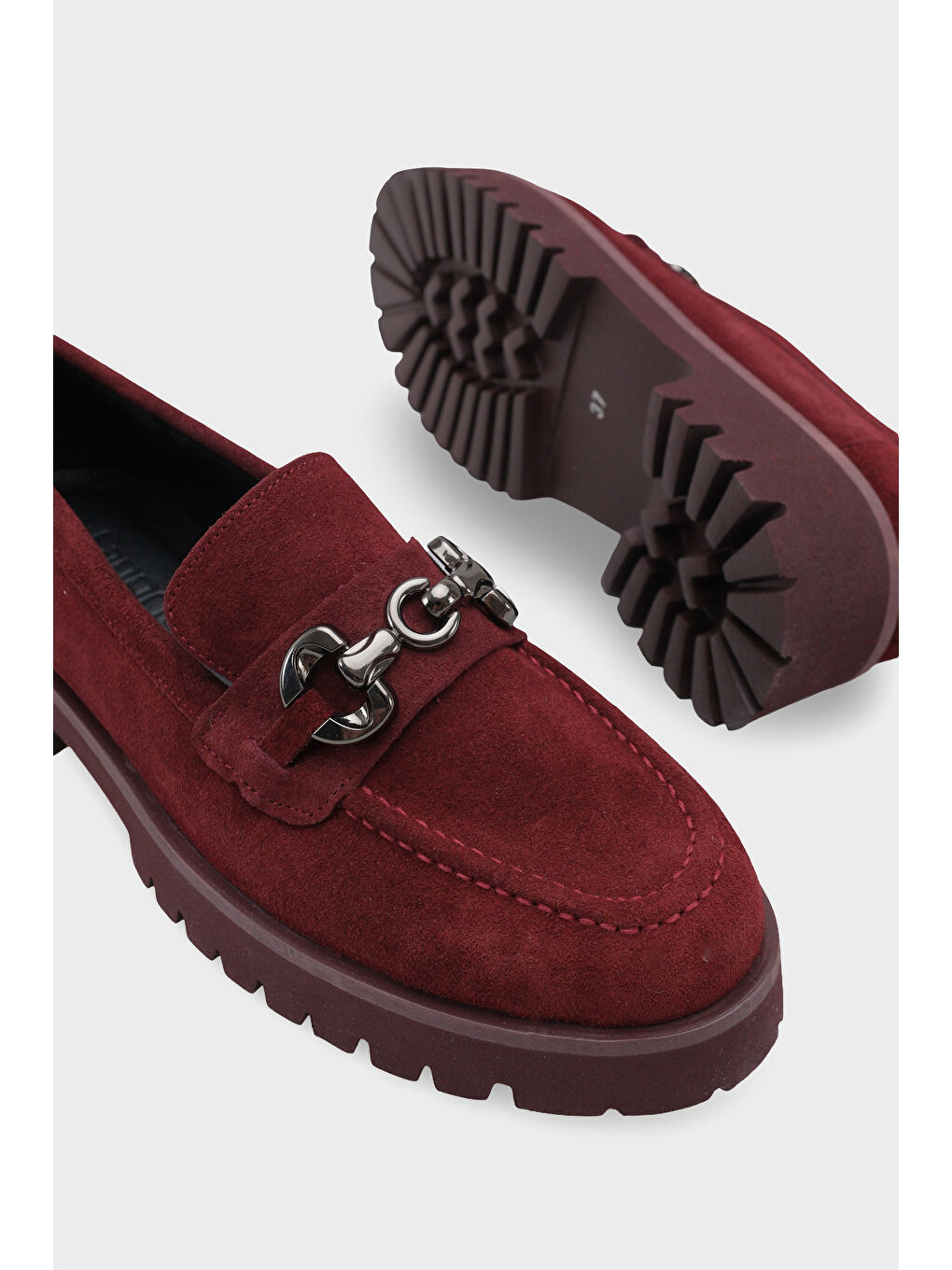 Bordo Cary Deri Kadın Loafer-3