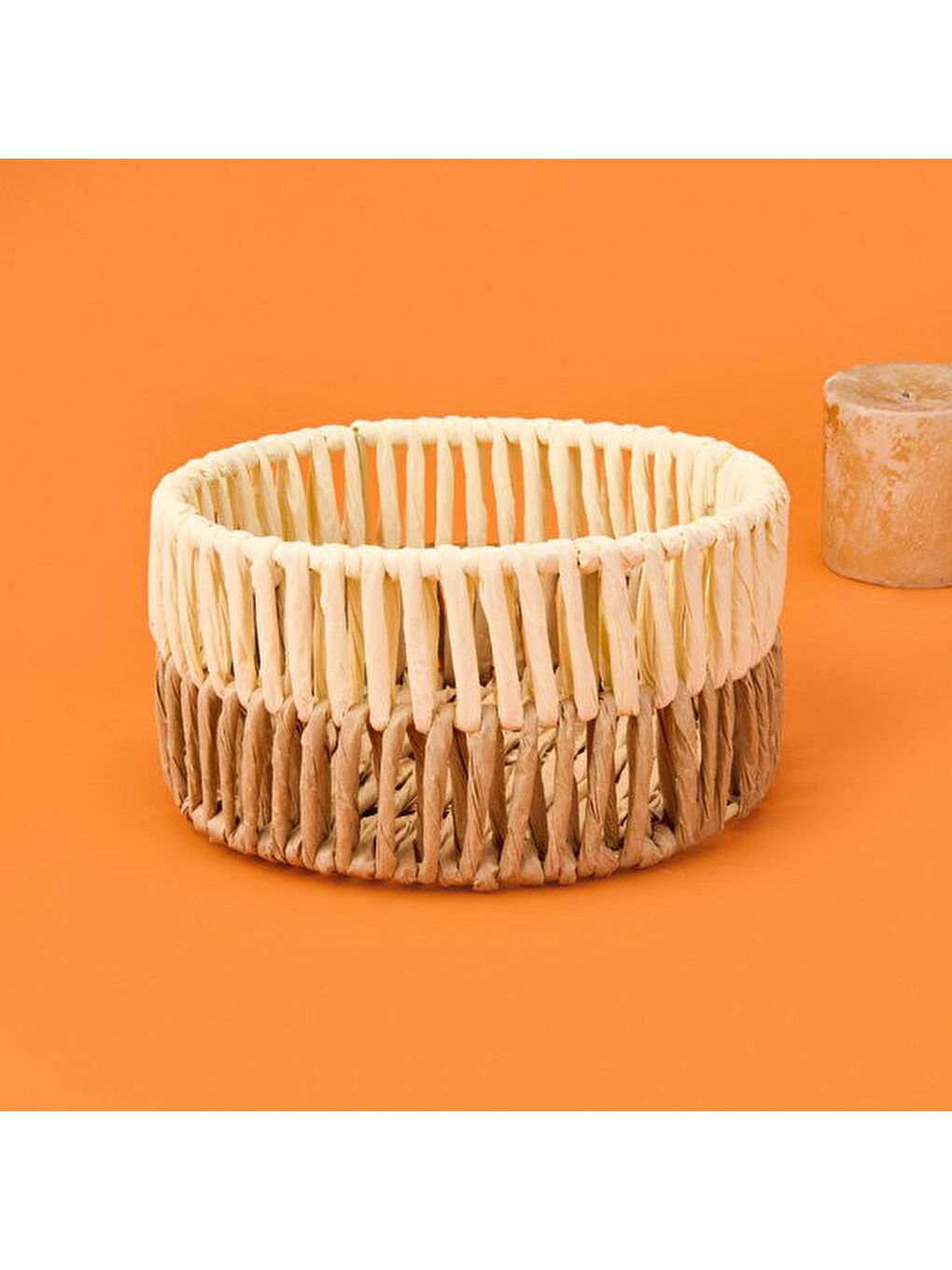 Palm Breeze Dekoratif Sepet - Bej / Kahvarengi - 20x10 cm-3