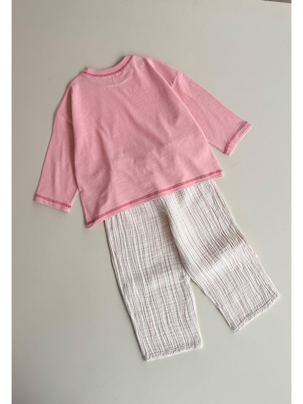 Oversize Pantolon Takım 2-10 Yaş Pembe-1