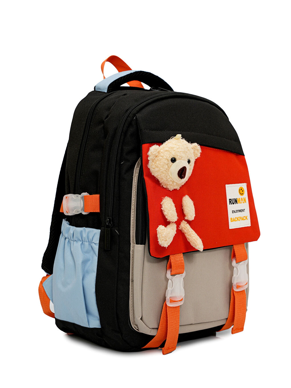 Pelüş Ayıcık Detaylı Kız Çocuk İlkokul Çanta Seti-3