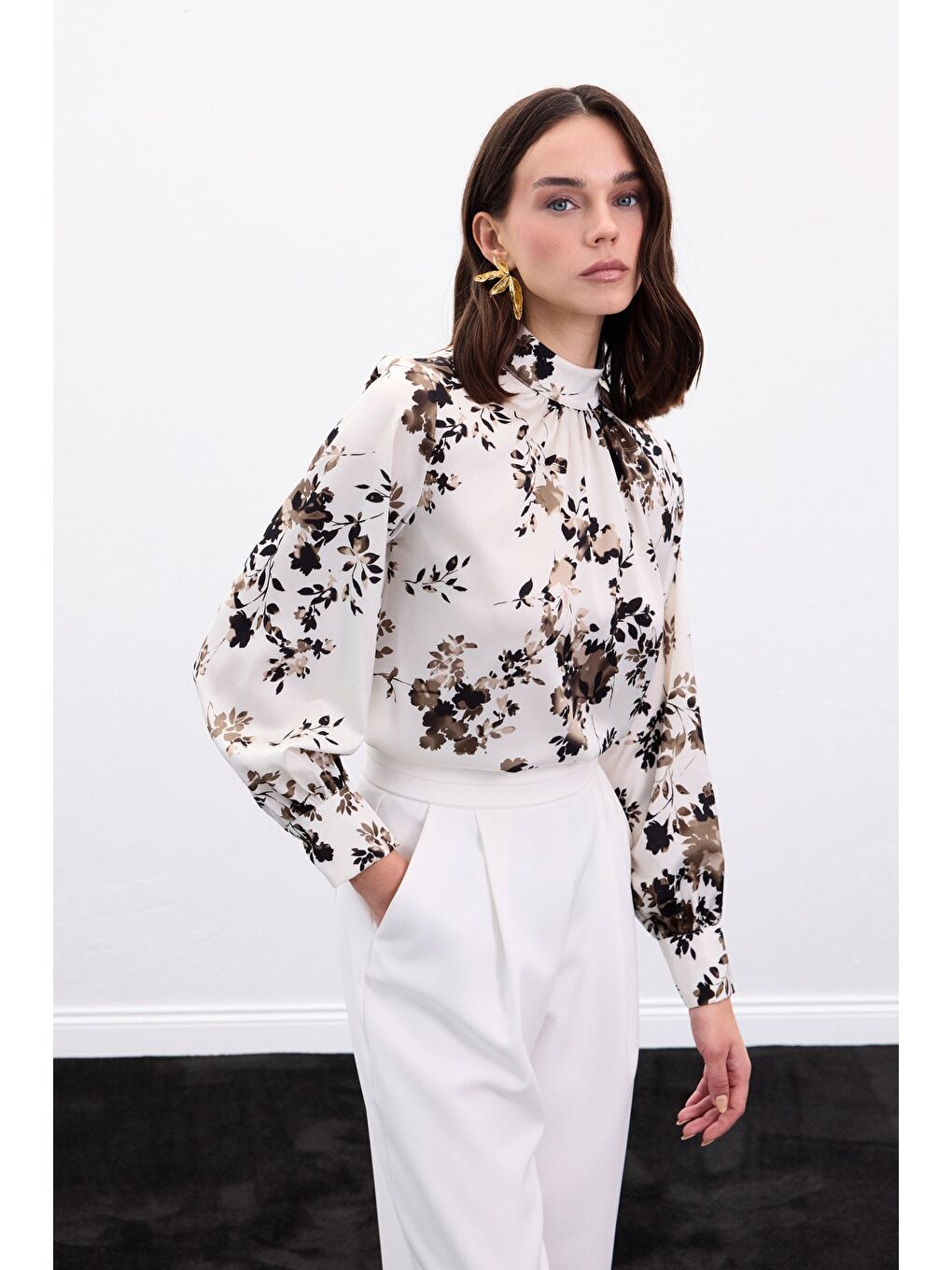 Dik Yaka Bluz - Haki