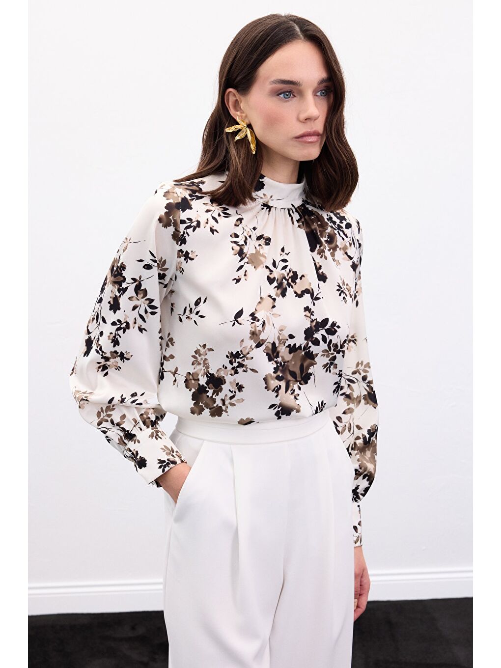 Dik Yaka Bluz - Haki-1