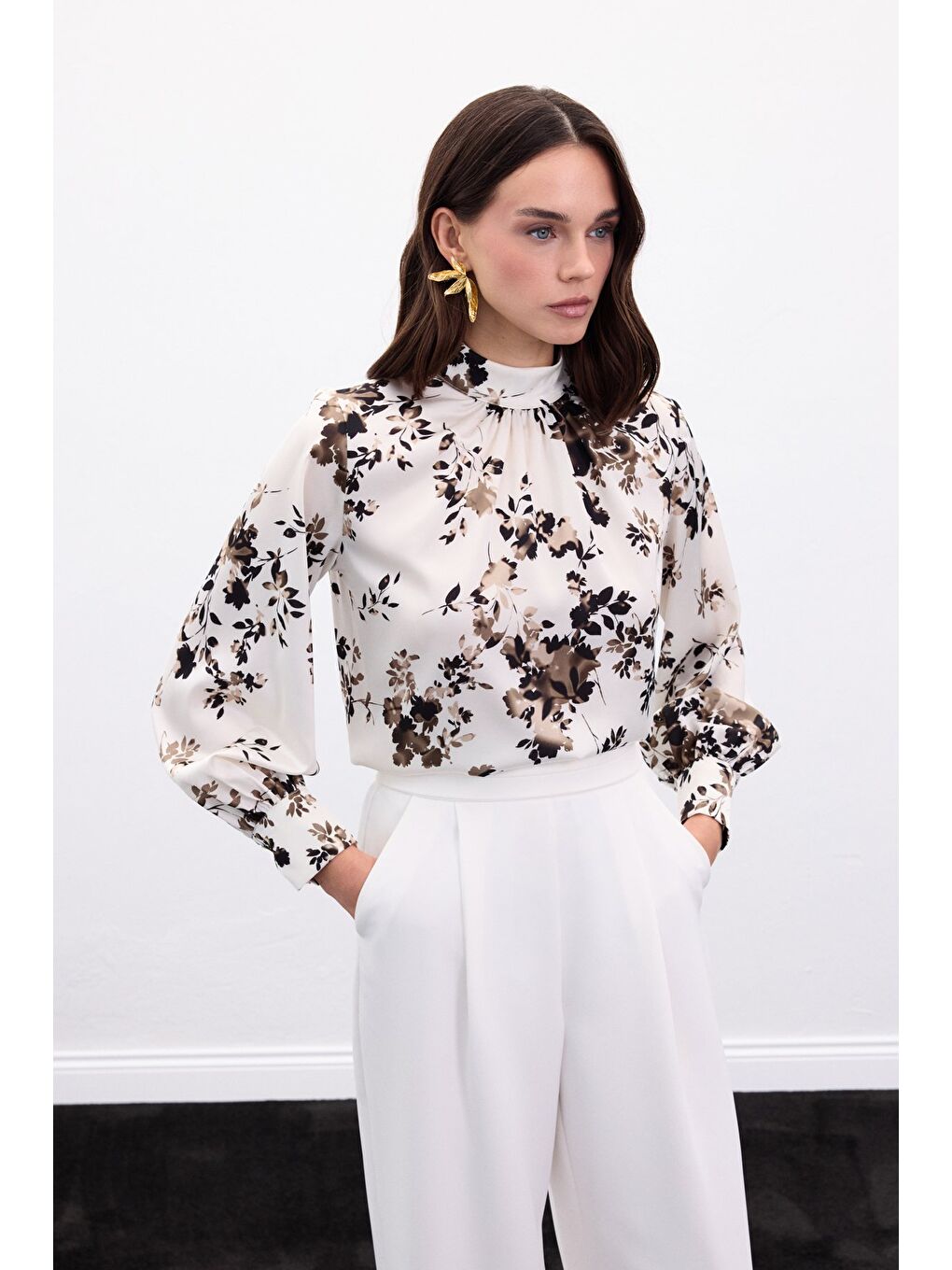 Dik Yaka Bluz - Haki-2