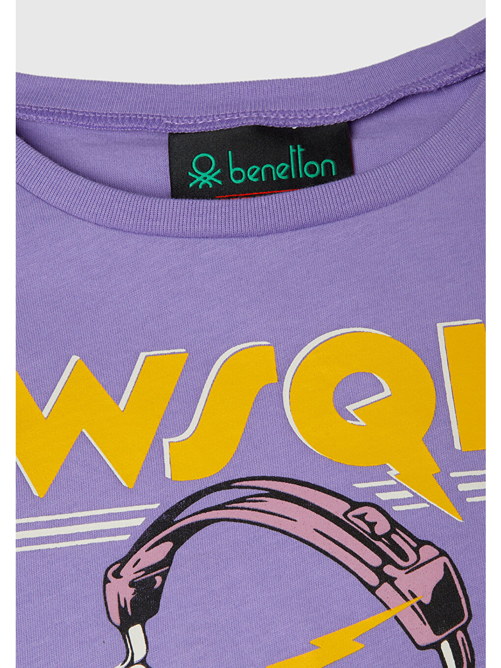 Kız Çocuk Lila %100 Pamuk Stranger Things Ön Düğüm Detaylı Kol Şerit Baskılı T-Shirt-2