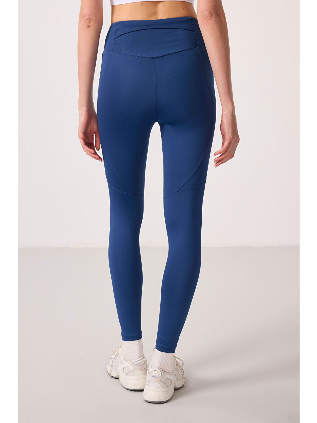 Lacivert Parlament Polyester Standart Fit Esnek Performans Kadın Tayt - 94666-4