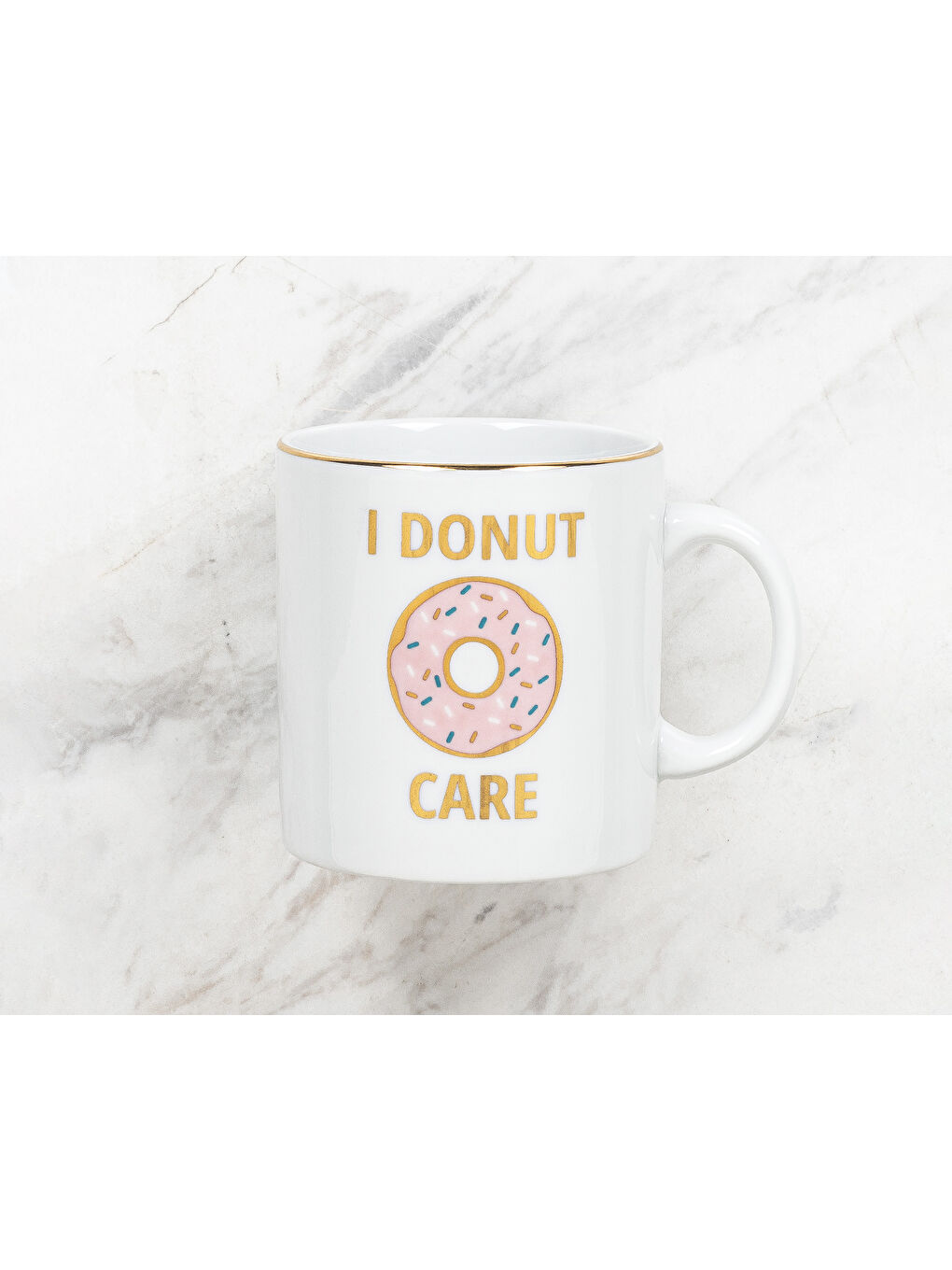 Beyaz 'I Donut Care' Kupa