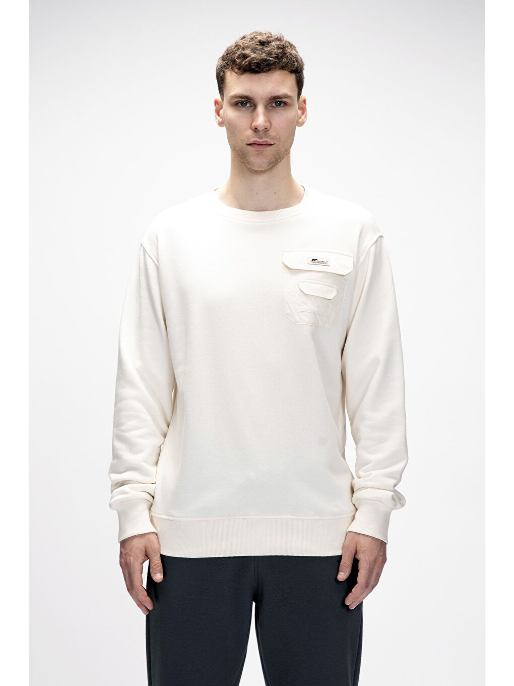 Beyaz Rise Marshmallow Crewneck Erkek Sweatshirt